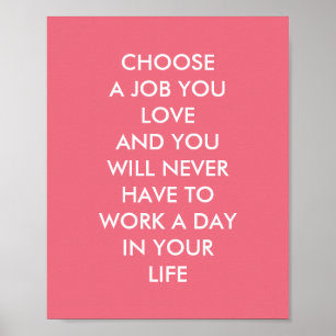 Custom Inspirational Sayings Confucius Quotes Pink Poster