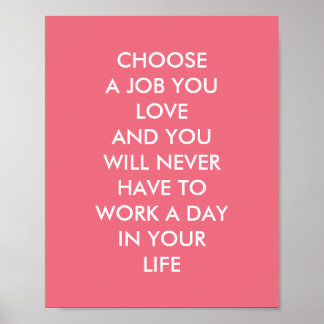 Custom Inspirational Sayings Confucius Quotes Pink Poster