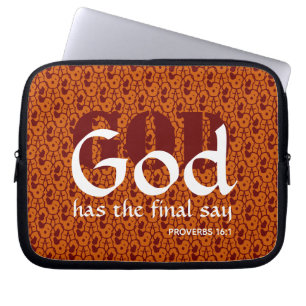 Custom Inspirational Scripture GOD Faith Orange Laptop Sleeve