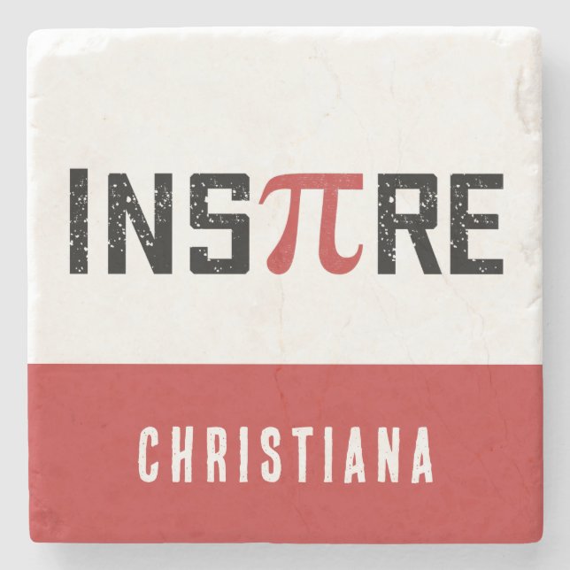 Custom InsPire Pi day | Happy Pi day Math Gift Stone Coaster (Front)