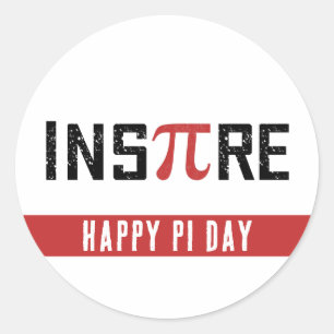 Custom InsPire Pi day   Happy Pi day Math Gifts Classic Round Sticker