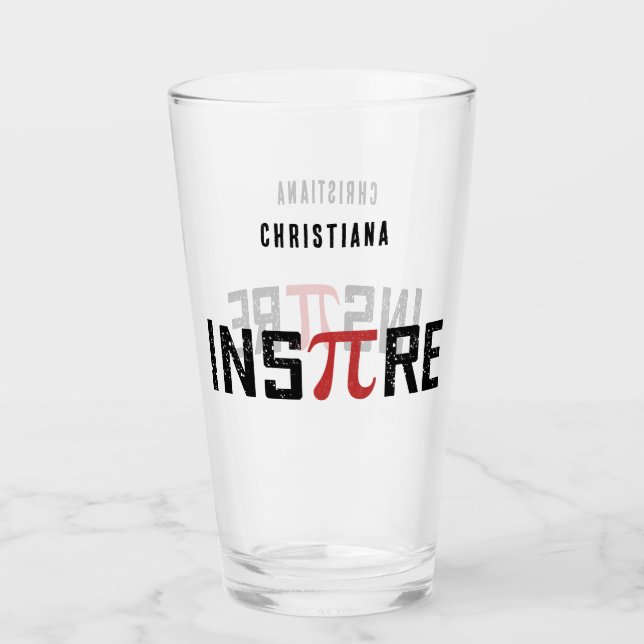 Custom InsPire Pi day | Happy Pi day Math Gifts Glass (Front)