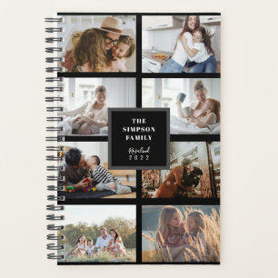 Custom INSTA 8 Family Photos Collage Black Planner