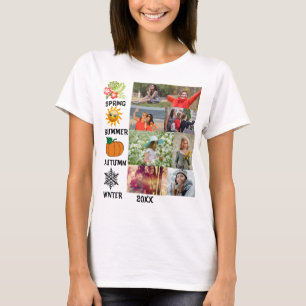 Custom Instagram 8 photo collage year season T-Shirt