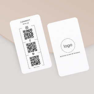 Custom Instagram Facebook QR Code Connect Logo Business Card