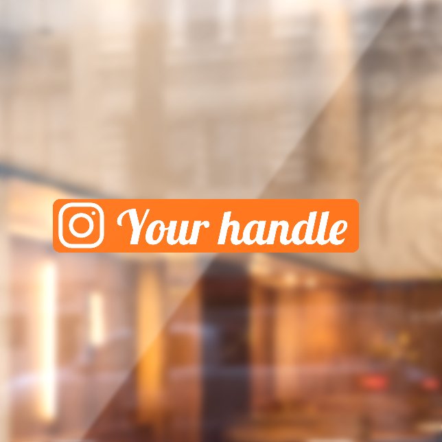 Custom Instagram Logo handle orange Window Cling (Sheet 2)