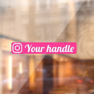 Custom Instagram Logo handle pink Window Cling
