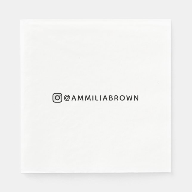 Custom Instagram Name | Personalized Party Napkin  (Front)
