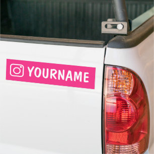 Custom instagram name pink bumper sticker