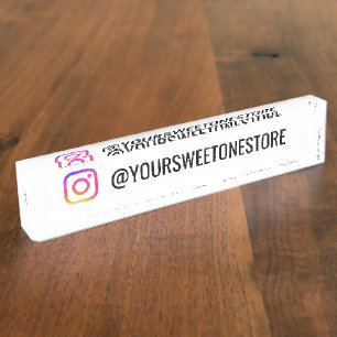Custom Instagram Name & Social Media Icon  Nameplate