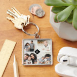 Custom Instagram Photo Collage Family Monogram Keychain<br><div class="desc">Custom made to order key chain personalized with your photos and text. Add 4 square Instagram photos with a classic monogram initial in the centre. Use the design tools to add more photos, change the background colour, and edit the text fonts and colours to create a unique one of a...</div>