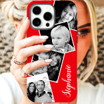 Custom Instagram Photo Collage Personalized Name iPhone 11 Case<br><div class="desc">Custom Instagram Photo Collage Red Personalized iPhone 11 Case. This trendy modern design features a place for 4 square instagram style photos. Add your name or text to further personalize this custom DIY design and choose your own background colour.</div>