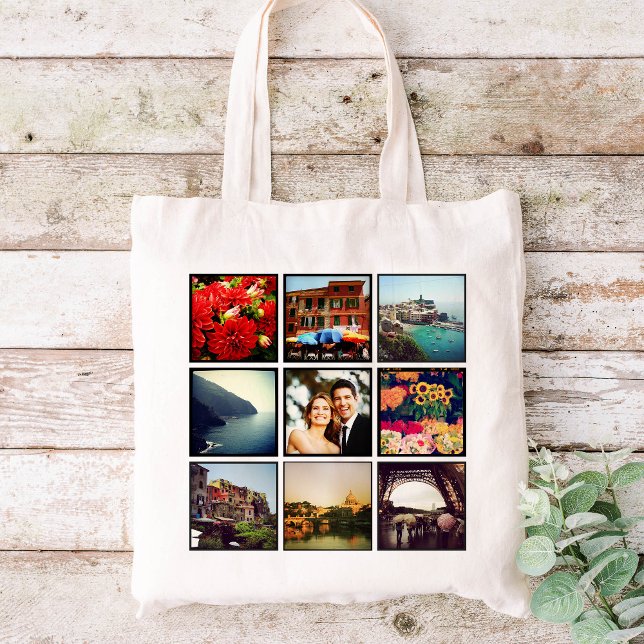 Custom Instagram Photo Collage Personalized Tote Bag (Creator Uploaded)