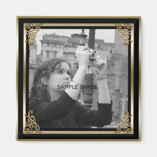 Custom Instagram Photo Create Your Own Chic Gold Magnet