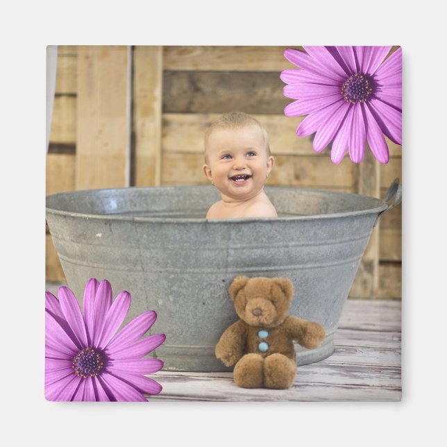 Custom Instagram Photo | Create Your Own Flowers Magnet (Front)