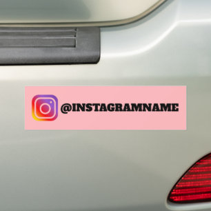 Custom Instagram Social Media Handle Name Bumper Sticker