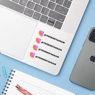 Custom Instagram Social Media Name Sticker