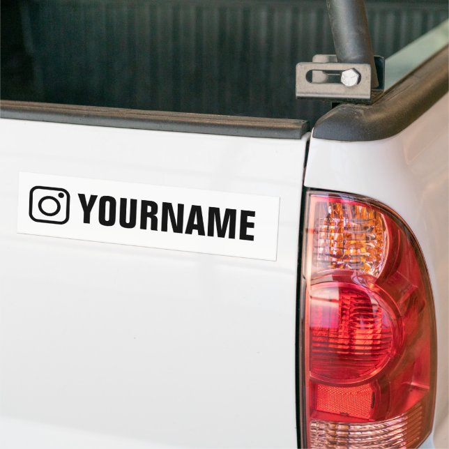 Custom instagram symbol bumper sticker with name (On Truck)