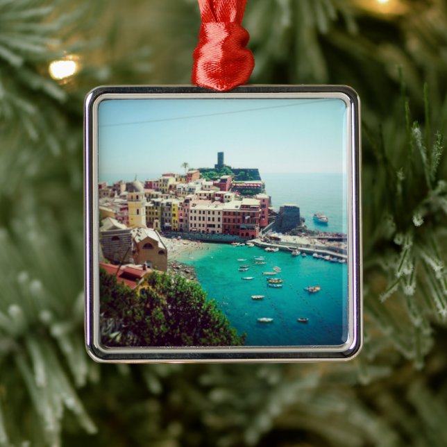 Custom Instagram Travel Photo Keepsake Metal Ornament (Tree)