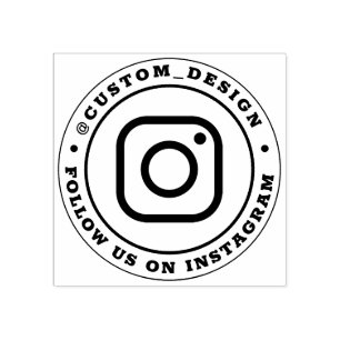 Custom Instagram Username   Follow Us On Instagram Rubber Stamp