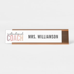 Custom Instructional Coach Educational Coach Desk Name Plate
