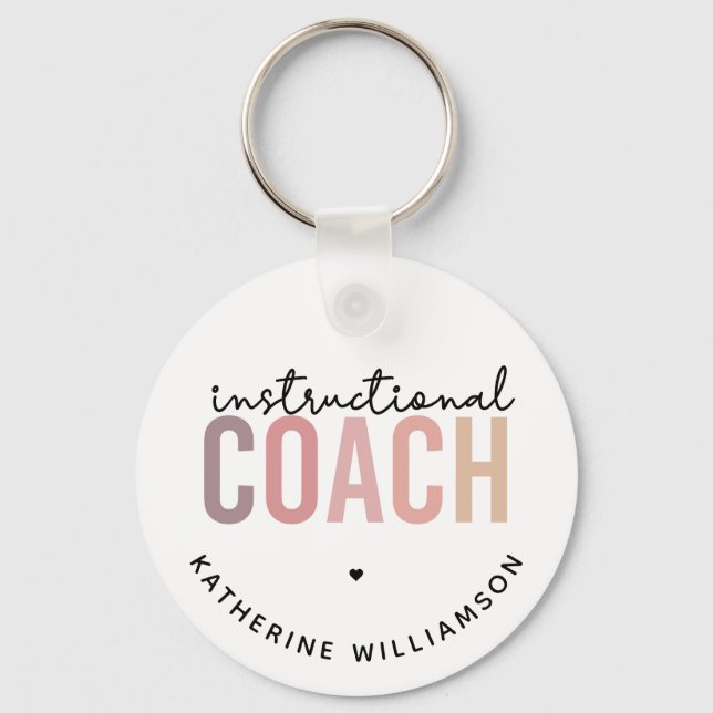 Custom Instructional Coach Educational Coach Gifts Keychain (Front)