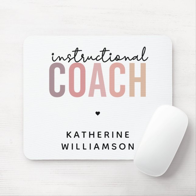Custom Instructional Coach Educational Coach Gifts Mouse Pad (With Mouse)
