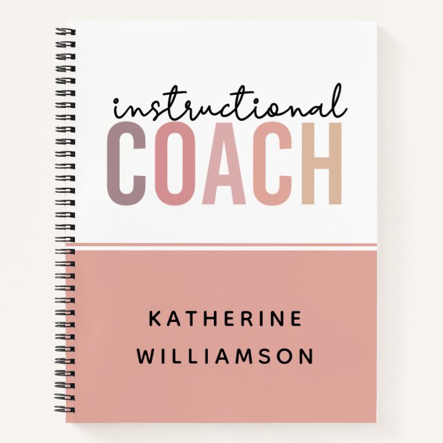 Custom Instructional Coach Educational Coach Gifts Notebook (Front)