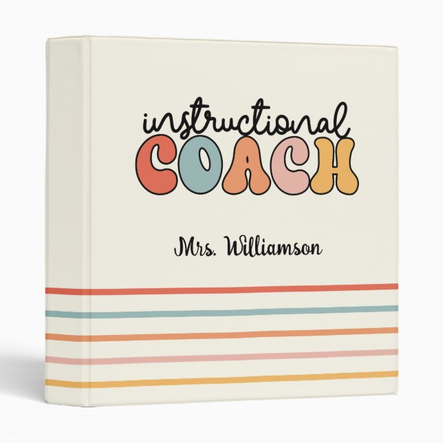 Custom Instructional Coach Educational Coach Retro Binder (Front/Spine)