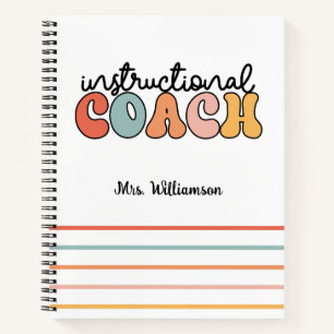 Custom Instructional Coach Educational Coach Retro Notebook