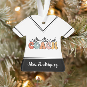 Custom Instructional Coach Educational Coach Retro Ornament