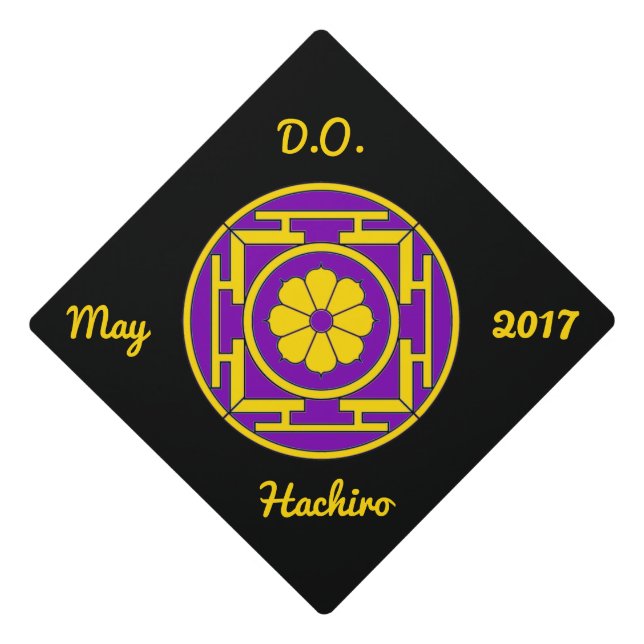 Custom Intersex Pride Flag Colours LGBT Mandala Graduation Cap Topper (Front)