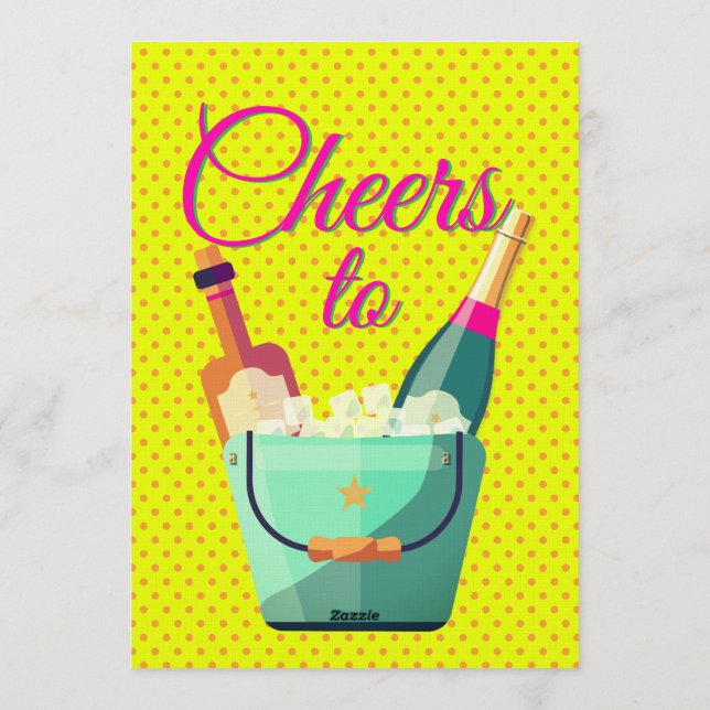 Custom Invitation, Polka Dots, Birthday Party Invitation (Back)