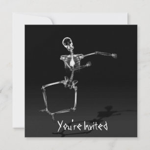 CUSTOM INVITES - X-Ray Skeleton Joy Leap - B&W