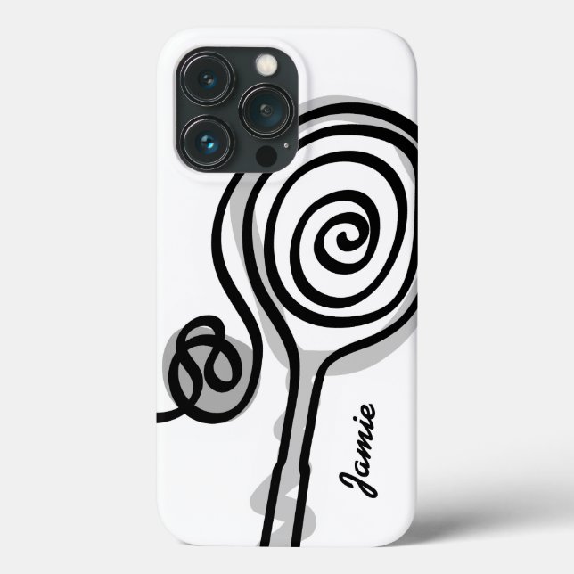 Custom iPhone 13 Pro Case with tennis racket art (Back)