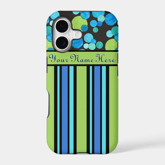 Custom iPhone 5/5s Case: Blue Moons and Stripes (Back)