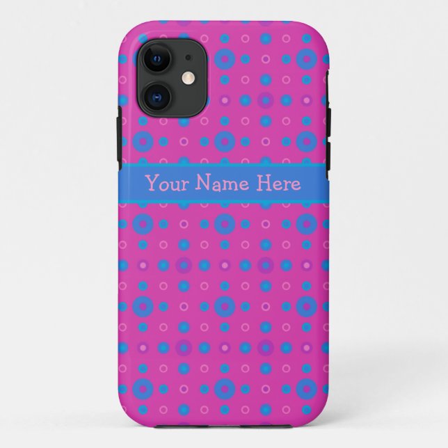 Custom iPhone 5/5s Case-Mate Case Magenta, Blue (Back)