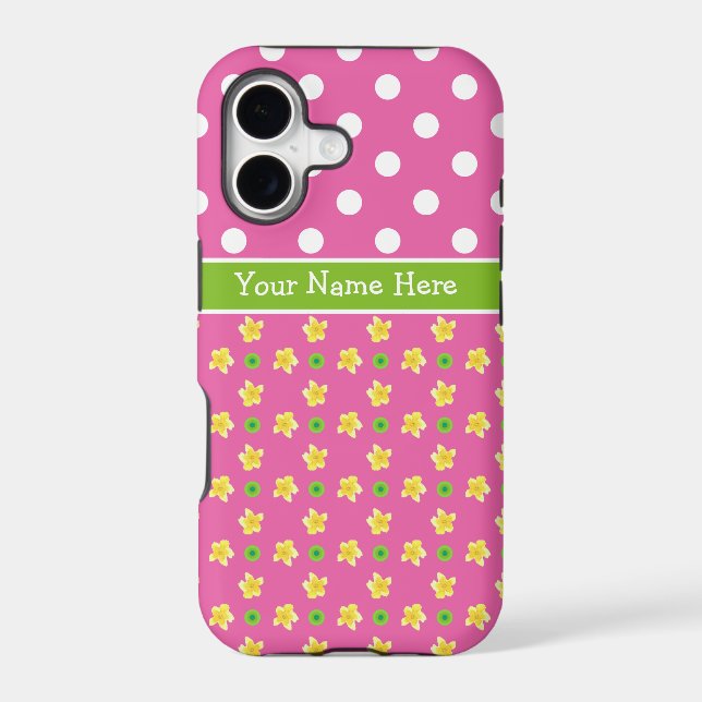Custom iPhone 5/5s Case: Primroses, Polka Dots (Back)