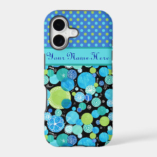 Custom iPhone 5/5s Case: Quirky Moons, Polka Dots