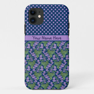 Custom iPhone 5/5s Case, Violets and Polka Dots 11 Case