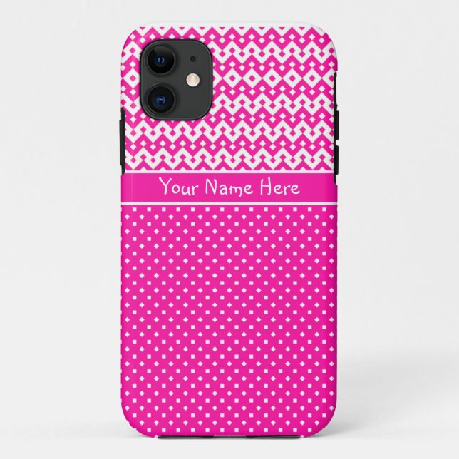 Custom iPhone 5s Case: Candy Pink and White Case-Mate iPhone Case (Back)