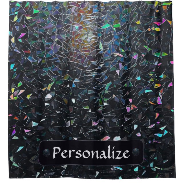 Custom Iridescent Abstract Stained Glass Pattern (Front)