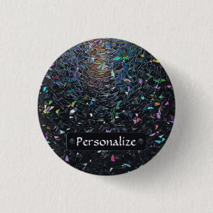 Custom Iridescent Abstract Stained Glass Pattern 1 Inch Round Button