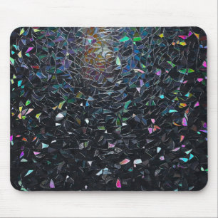 Custom Iridescent Abstract Stained Glass Pattern Mouse Pad