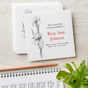 Custom Iris Memorial Seed Envelope