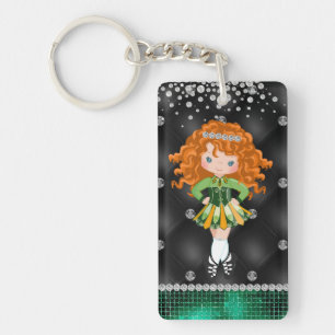 Custom Irish Dance Redhead Girl Green, Noir