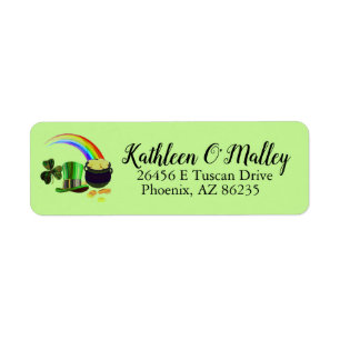 Custom irish green gold rainbow Address Labels