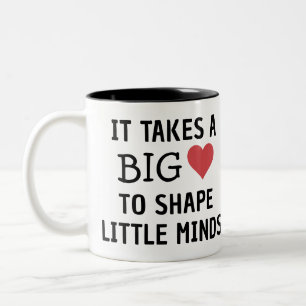 Custom It Takes a Big Heart Teacher Appreciation Two-Tone Coffee Mug
