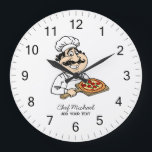 Custom Italian Pizzeria Pizza Kitchen / Restaurant Large Clock<br><div class="desc">Bring the warm,  inviting atmosphere of an authentic Italian kitchen into your space with this Italian Pizzeria Pizza Kitchen or Restaurant Round Large Clock. Inspired by classic Italian pizzerias,  this stylish wall clock adds a delicious touch of culinary charm to any kitchen,  dining area,  café,  or restaurant.</div>