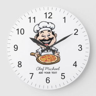 Custom Italian Pizzeria Pizza Kitchen / Restaurant Large Clock